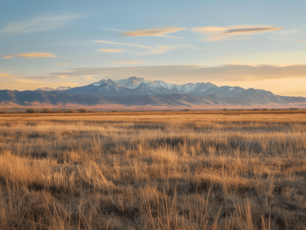 The Front Range at dawn beyond quiet high plains, a calm landscape evoking readiness for psychedelic therapy in Denver.